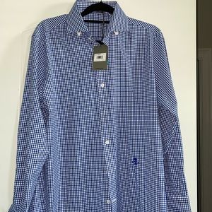 Large checkered G FORE button up